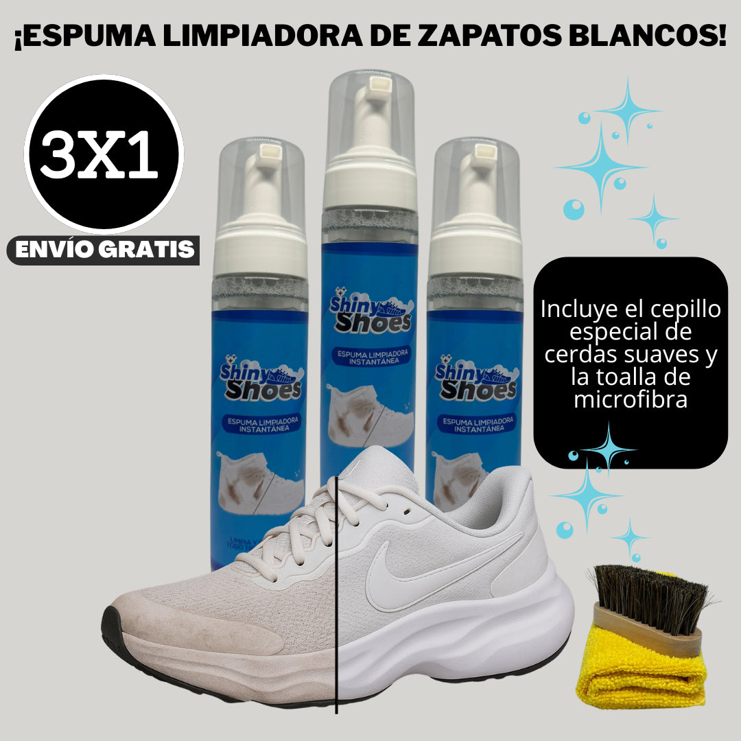 Espuma limpiadora para zapatos blancos 3X1