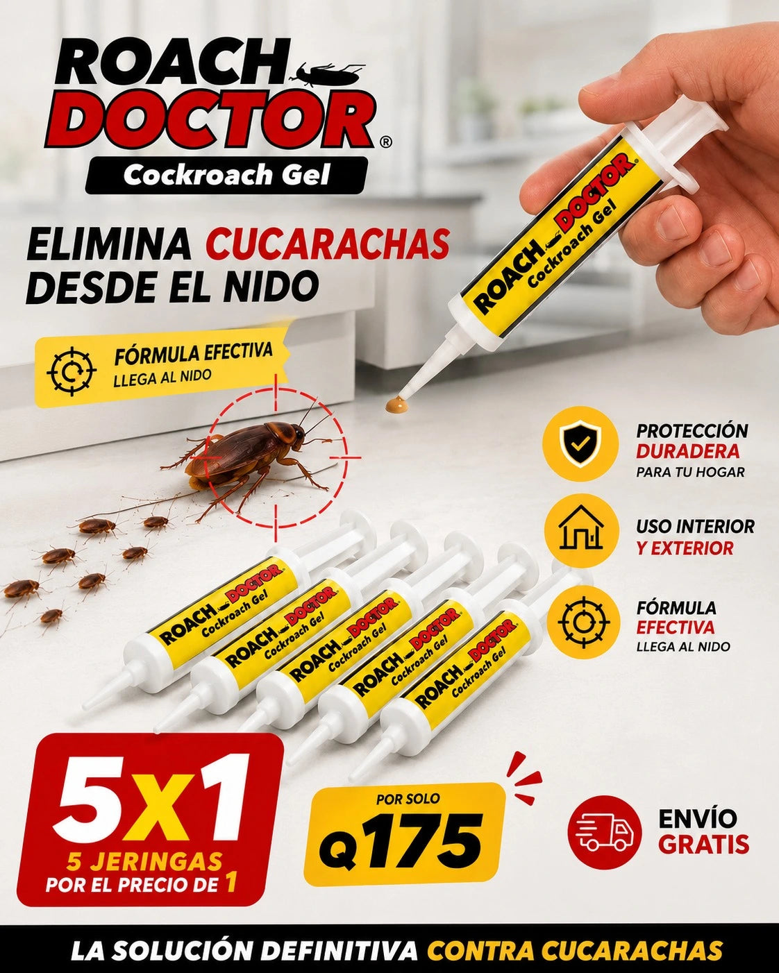 Elimina cucarachas desde el nido 5X1 - Roach Doctor ¡EL ORIGINAL!